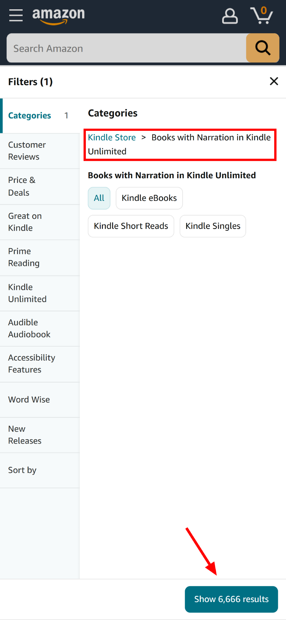 Kindle Unlimited Audiobooks Steps 1