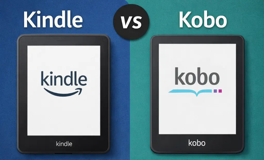 Kindle vs Kobo budget e-readers side-by-side