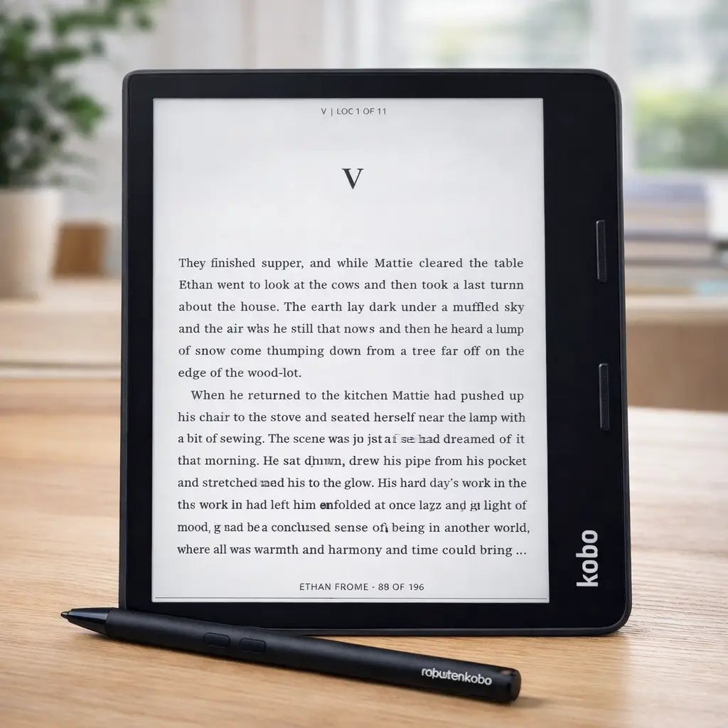 Kobo Sage e-ink e-reader for students reading and taking notes